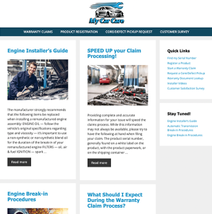 Auto repair and service website, 2020