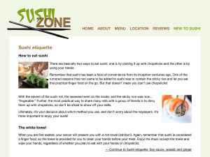 Restaurant guide to sushi, etiquette