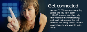 Nonprofit web banner, connecting members