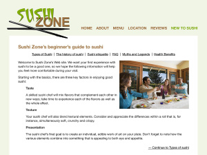 Restaurant guide to sushi, intro