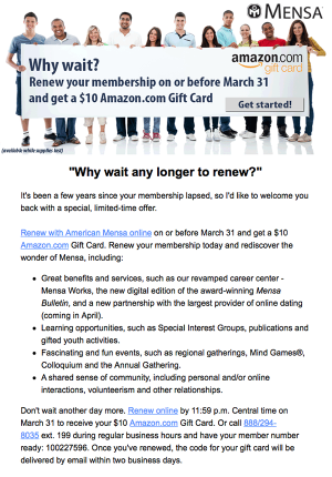 Nonprofit renewal email