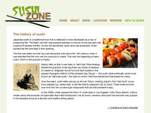 Restaurant guide to sushi, history